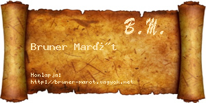 Bruner Marót névjegykártya